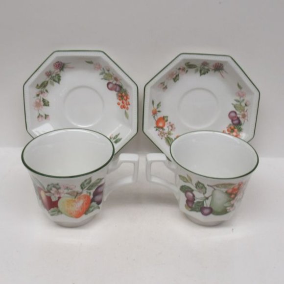 2 - Johnson Brothers England FRESH FRUIT Tea or Coffee Cups and Saucers - Picture 3 of 4